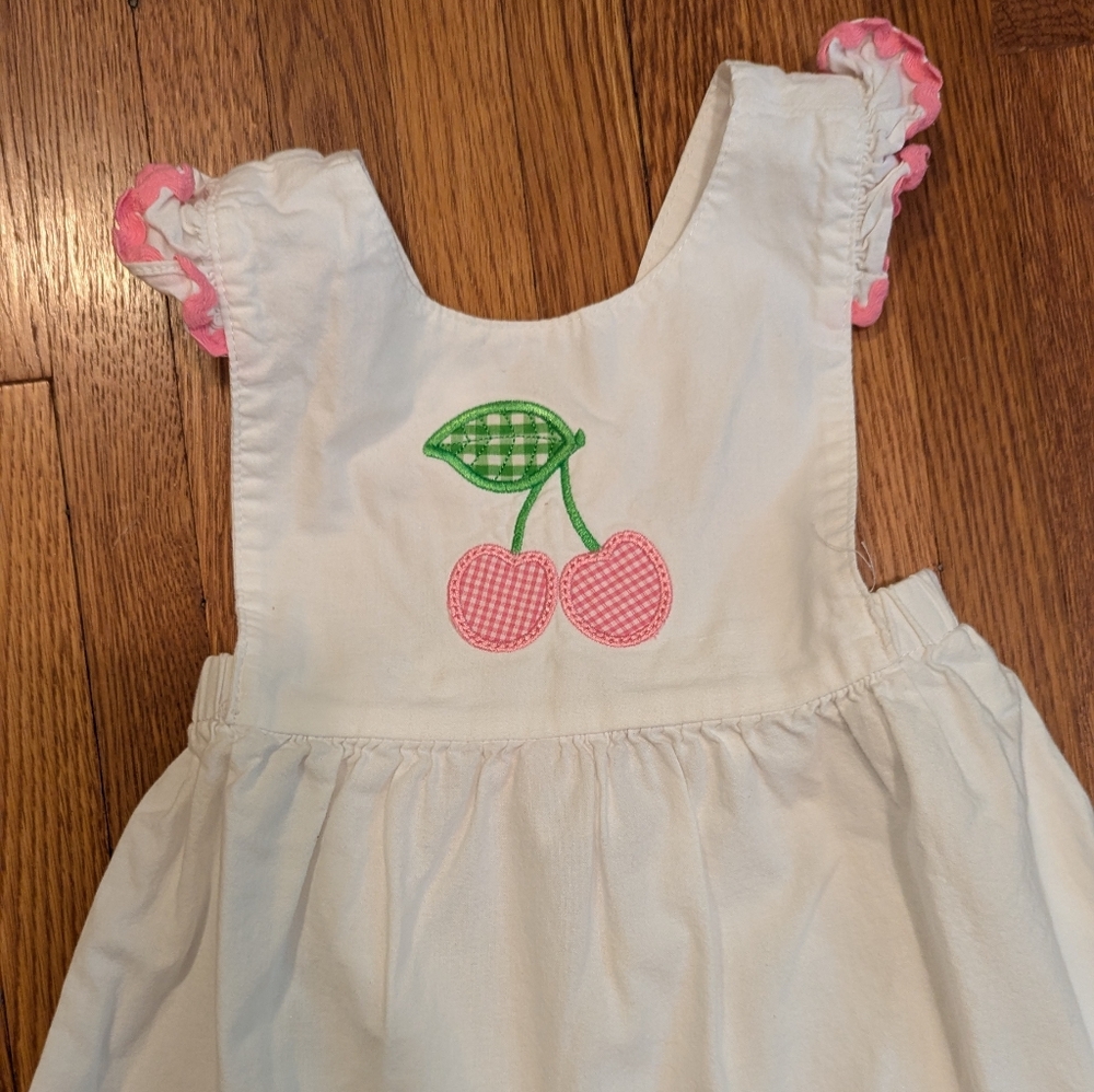 Embroidered Cherry Crossback Dress - Picture 2 of 6